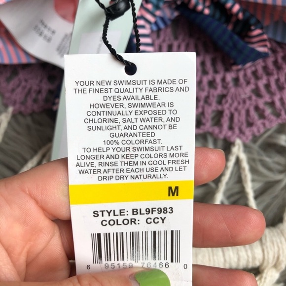 The Bikini Lab Pink And Blue Striped Swim Top - Picture 5 of 6